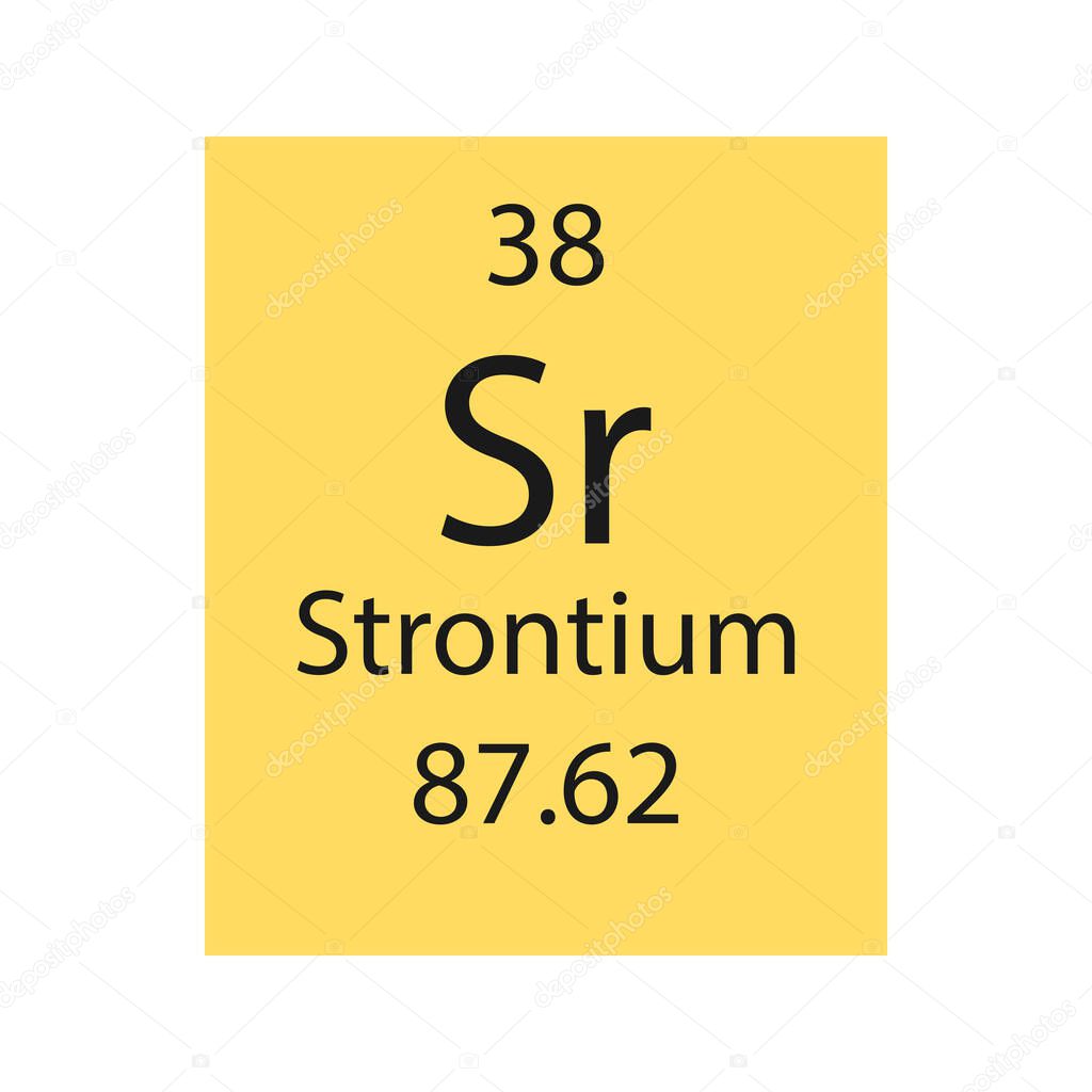 Strontium symbol. Chemical element of the periodic table. Vector illustration.