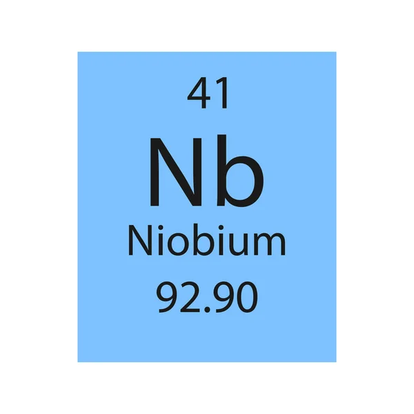 Niobium Symbol Chemical Element Periodic Table Vector Illustration — Διανυσματικό Αρχείο