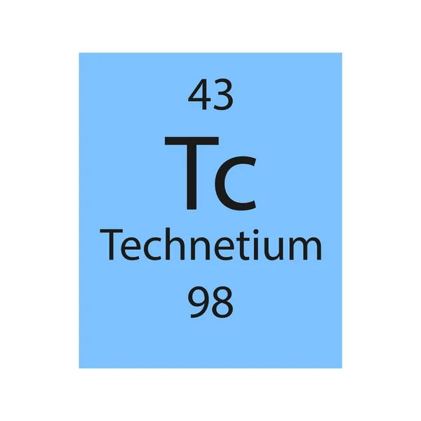 Simbol Teknesium Unsur Kimia Dari Tabel Periodik Ilustrasi Vektor - Stok Vektor