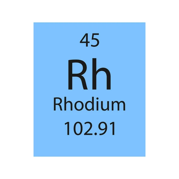 Rhodium Symbol Chemische Elemente Des Periodensystems Vektorillustration — Stockvektor