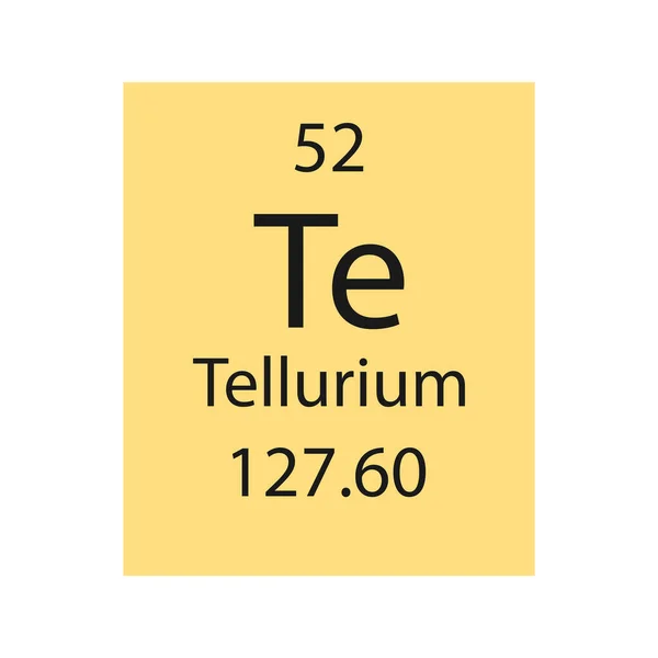Tellurium Symbol Chemical Element Periodic Table Vector Illustration — 스톡 벡터