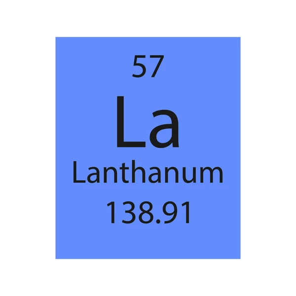 Lanthanum Symbol Chemical Element Periodic Table Vector Illustration — 스톡 벡터