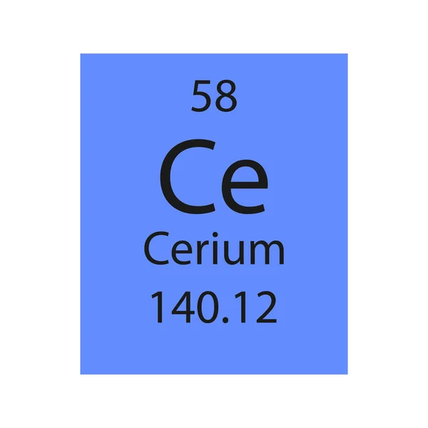 Cerium Symbol Chemical Element Periodic Table Vector Illustration — Stock vektor