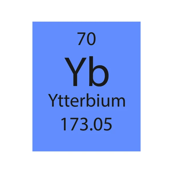 Ytterbium Symbol Chemical Element Periodic Table Vector Illustration — Wektor stockowy