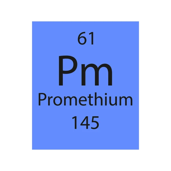 Promethium Symbol Chemical Element Periodic Table Vector Illustration — Stok Vektör