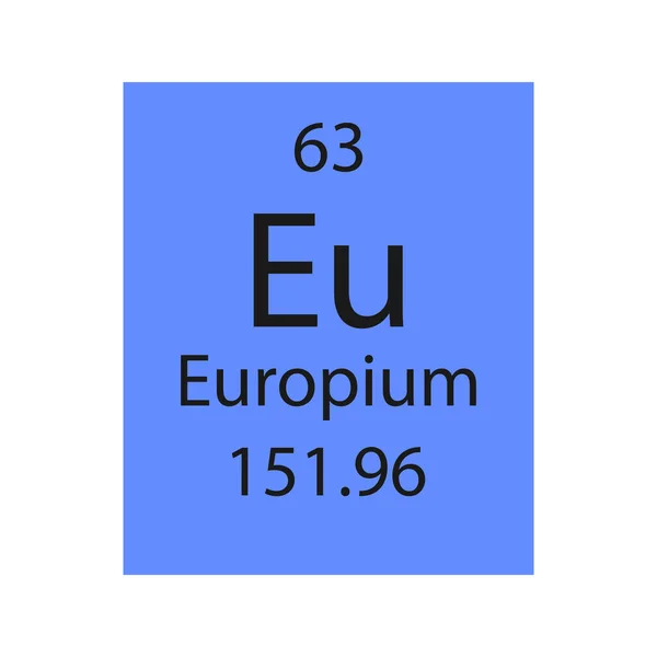 Europium Symbol Chemical Element Periodic Table Vector Illustration — Vettoriale Stock