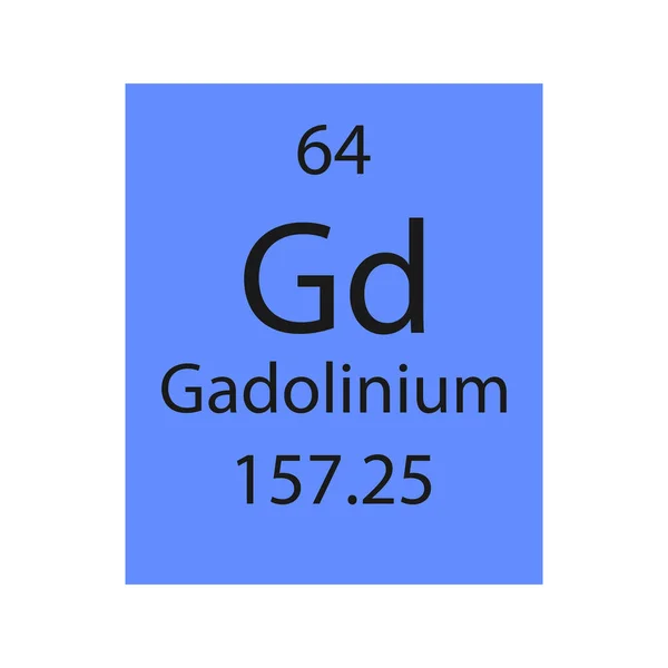 Symbole Gadolinium Élément Chimique Tableau Périodique Illustration Vectorielle — Image vectorielle