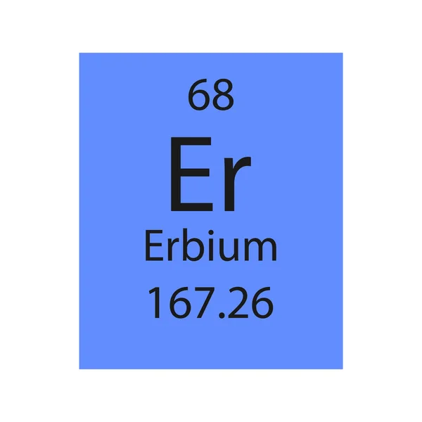 Erbium Symbol Chemical Element Periodic Table Vector Illustration — Vettoriale Stock