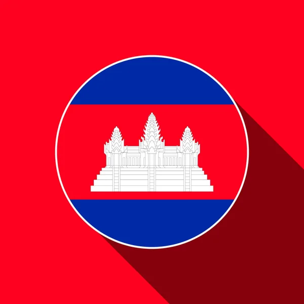 Pays Cambodge Drapeau Cambodge Illustration Vectorielle — Image vectorielle