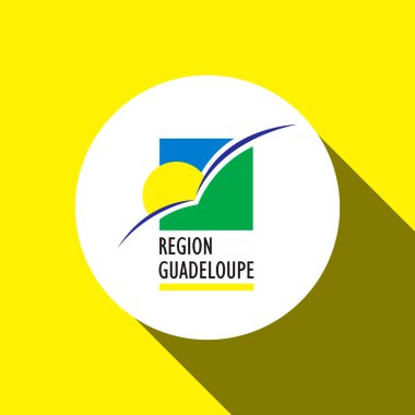 Guadeloupe Köyü. Guadeloupe bayrağı. Vektör illüstrasyonu.