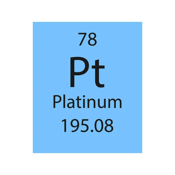 Platinum Symbol Chemical Element Periodic Table Vector Illustration — стоковый вектор