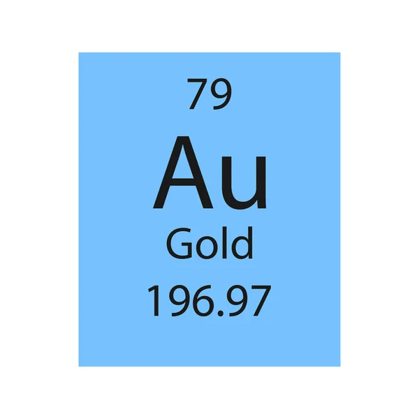 Gold Symbol Chemical Element Periodic Table Vector Illustration — Stockvektor