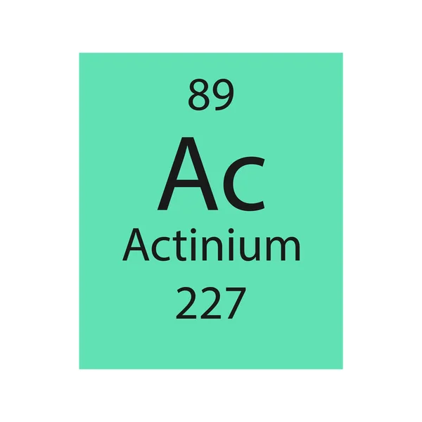Actinium Symbol Chemical Element Periodic Table Vector Illustration — Vettoriale Stock
