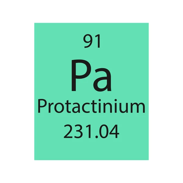 Protactinium Symbool Chemisch Element Van Het Periodiek Systeem Vectorillustratie — Stockvector