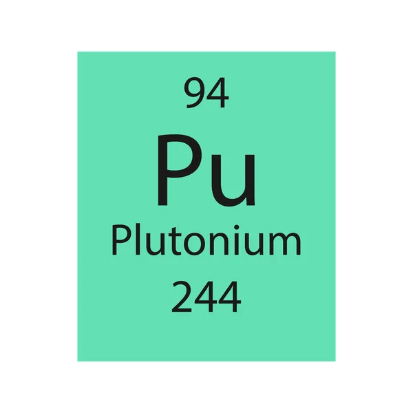 Plutonium Symbol Chemical Element Periodic Table Vector Illustration — Vettoriale Stock