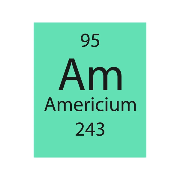 Americium Symbol Chemical Element Periodic Table Vector Illustration — стоковый вектор