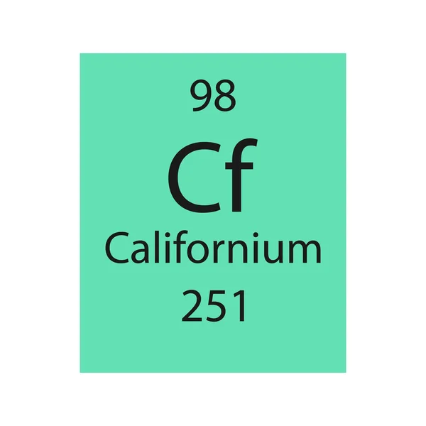 Californium Symbol Chemical Element Periodic Table Vector Illustration — Wektor stockowy