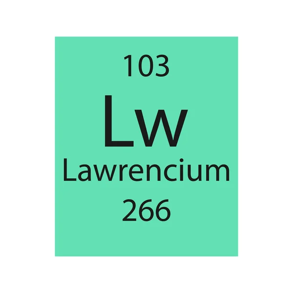 Lawrencium Symbol Chemical Element Periodic Table Vector Illustration — стоковый вектор