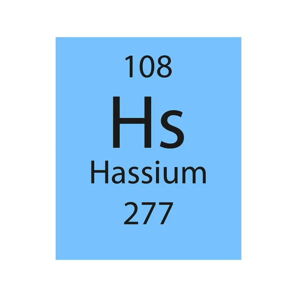 Hassium Symbol Chemical Element Periodic Table Vector Illustration — ストックベクタ