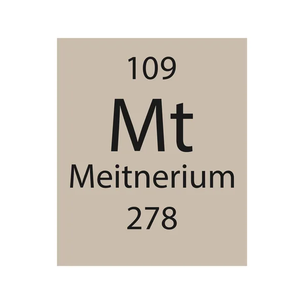 Meitnerium Symbol Chemical Element Periodic Table Vector Illustration — Vetor de Stock