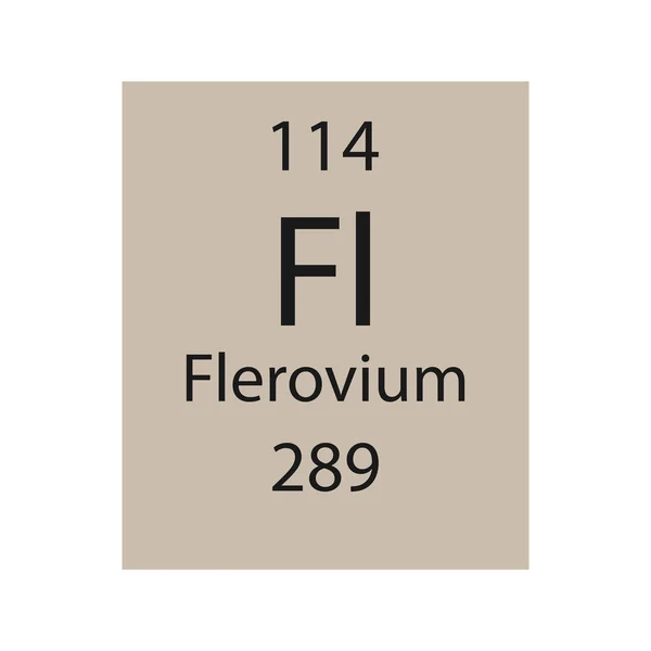 Flerovium Symbol Chemical Element Periodic Table Vector Illustration — ストックベクタ