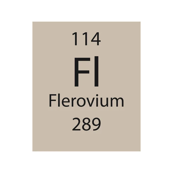 Flerovium Symbol Chemical Element Periodic Table Vector Illustration — Stockový vektor