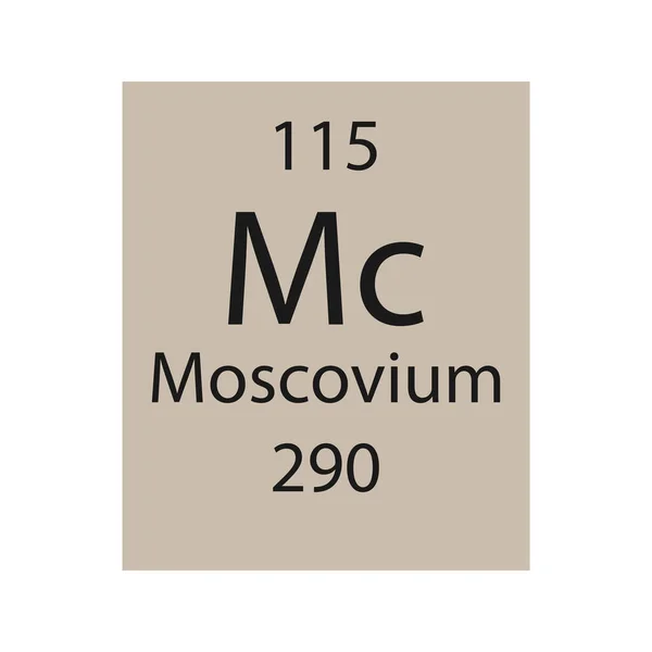 Moscovium Symbol Chemical Element Periodic Table Vector Illustration — Vector de stock