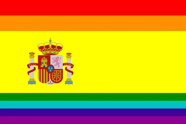 Pride Flag Spain Vector Illustration — Vector de stock