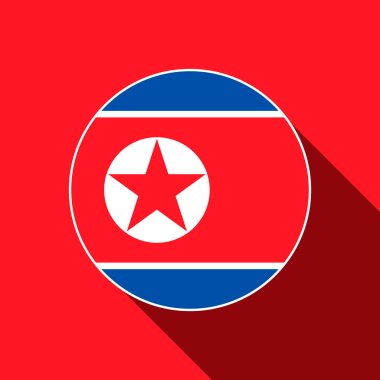 Kuzey Kore. Kuzey Kore bayrağı. Vektör illüstrasyonu.
