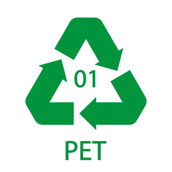 Symbol Kodu Recyklingu Pet Znak Polietylenowy Wektor Recyklingu Tworzyw Sztucznych — Wektor stockowy