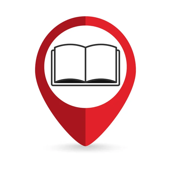 Map Pointer Manual Book Icon Vector Illustration — Stok Vektör