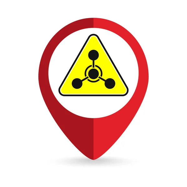Map Pointer Chemical Weapon Icon Vector Illustration — Archivo Imágenes Vectoriales