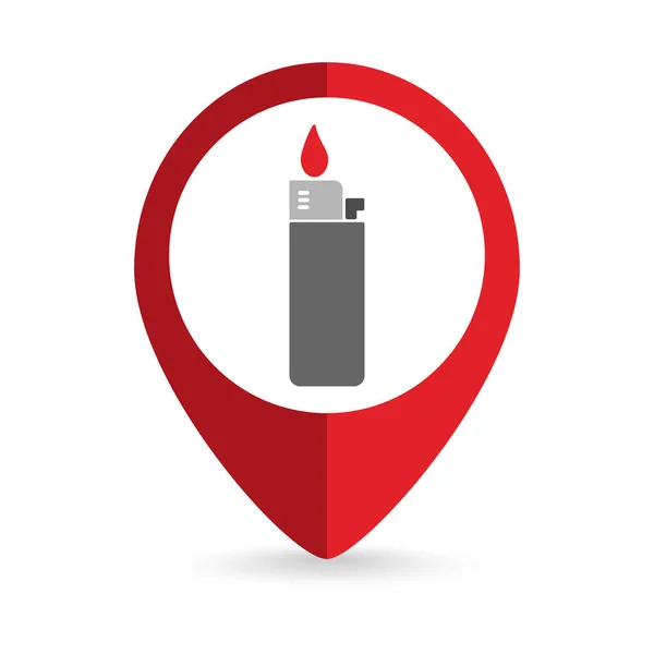 Map Pointer Lighter Icon Vector Illustration — 图库矢量图片