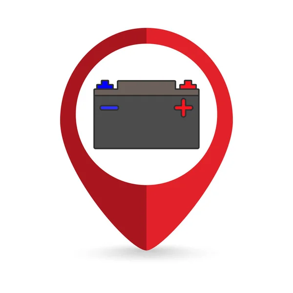 Map Pointer Accumulator Battery Icon Vector Illustration — 图库矢量图片