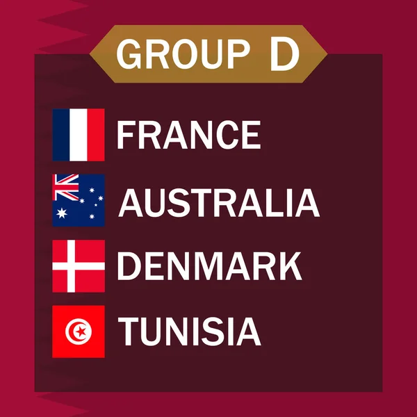 Match Schedule Group International Soccer Tournament Qatar Vector Illustration — Stock vektor