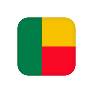 Benin bayrağı, resmi renkler. Vektör illüstrasyonu.