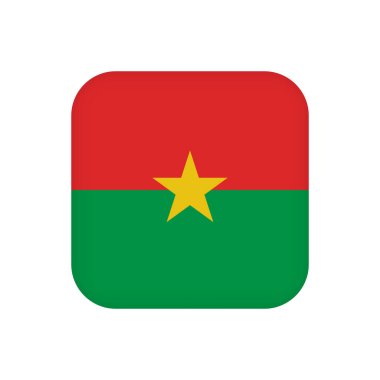Burkina Faso bayrağı, resmi renkler. Vektör illüstrasyonu.