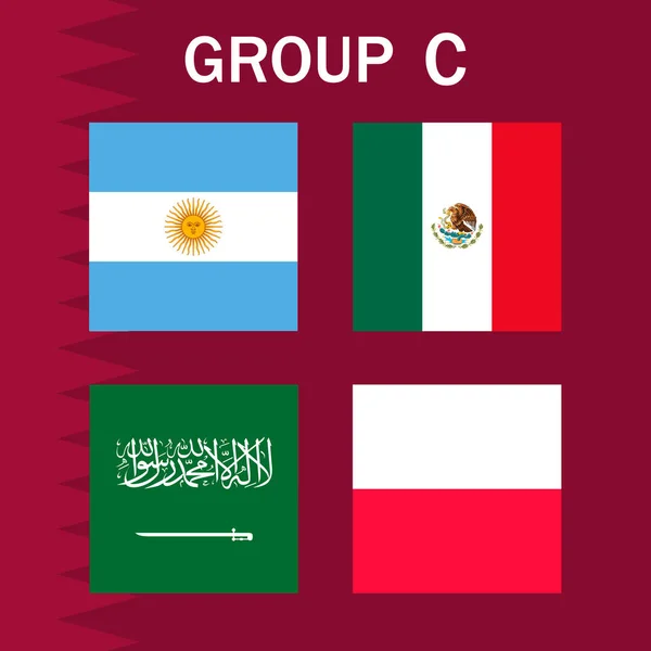 Match Schedule Group International Soccer Tournament Qatar Vector Illustration — Vetor de Stock