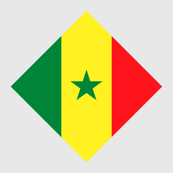 Flaga Senegalu Oficjalne Kolory Ilustracja Wektora — Wektor stockowy