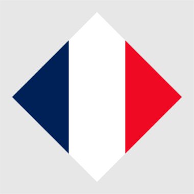 Fransa bayrağı, resmi renkler. Vektör illüstrasyonu.