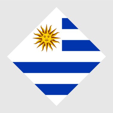 Uruguay bayrağı, resmi renkler. Vektör illüstrasyonu.
