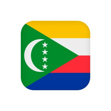 Komoros bayrağı, resmi renkler. Vektör illüstrasyonu.