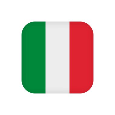 İtalyan bayrağı, resmi renkler. Vektör illüstrasyonu.