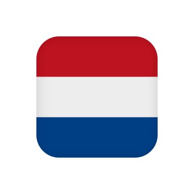 Hollanda bayrağı, resmi renkler. Vektör illüstrasyonu.