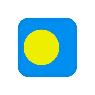 Palau bayrağı, resmi renkler. Vektör illüstrasyonu.