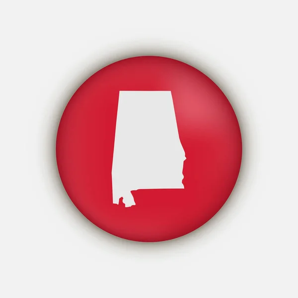 Alabama Map Red Circle — Stock vektor