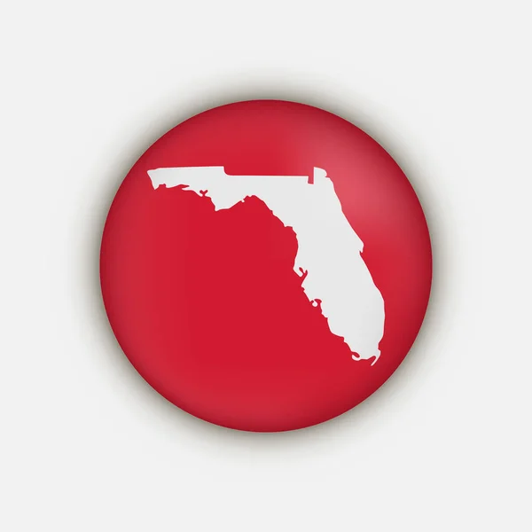 Florida State Circle Map Shadow — Stockvector