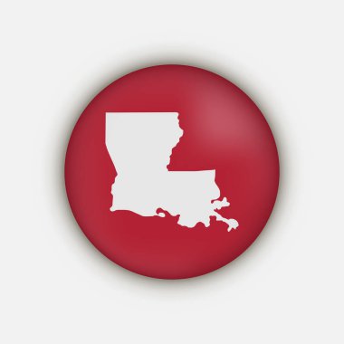 Louisiana state circle map with shadow