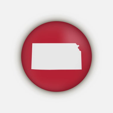 Kansas state circle map with shadow