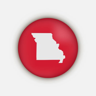 Missouri state circle map with shadow